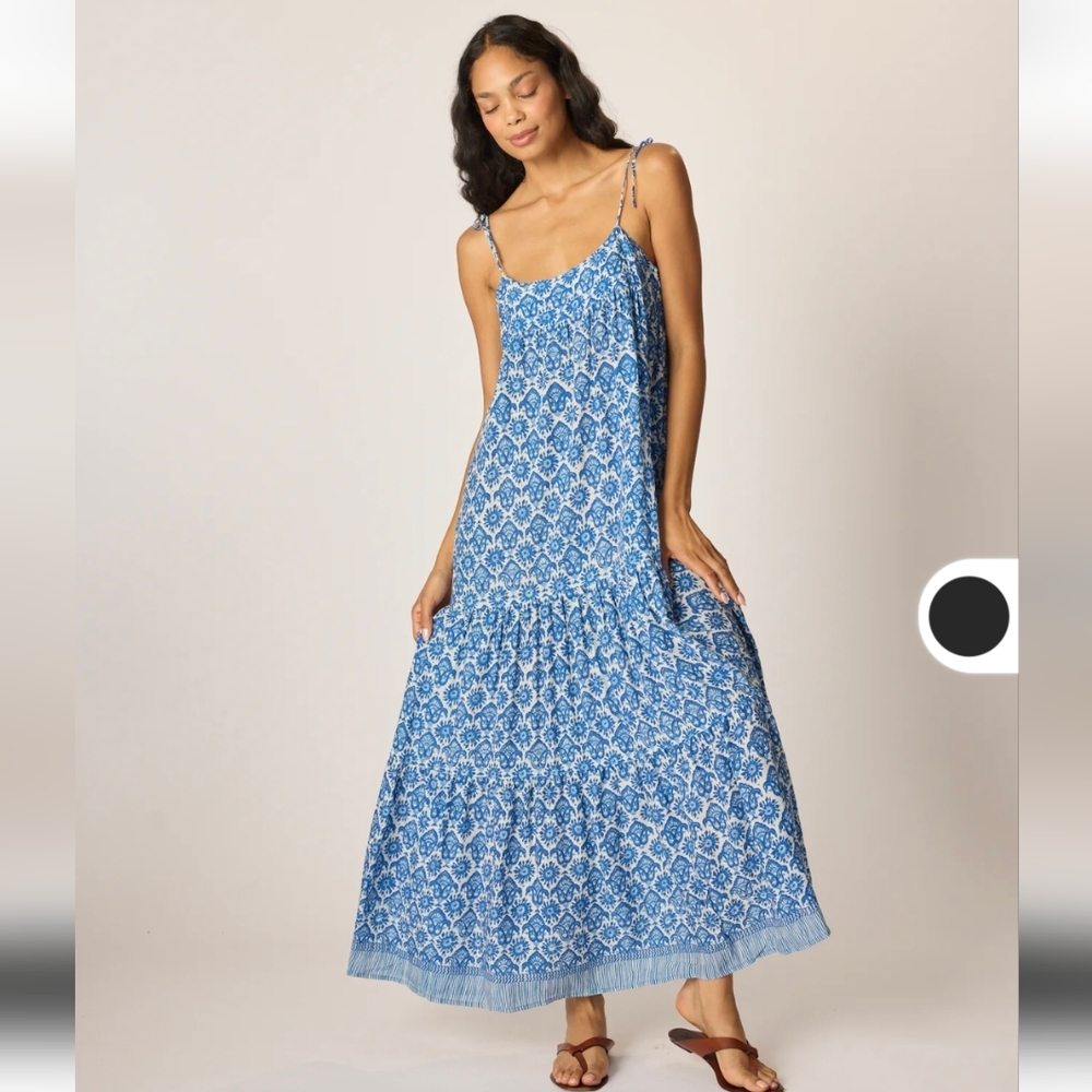 Melanie Dress Small FLEUR-DE-LIS BLUE